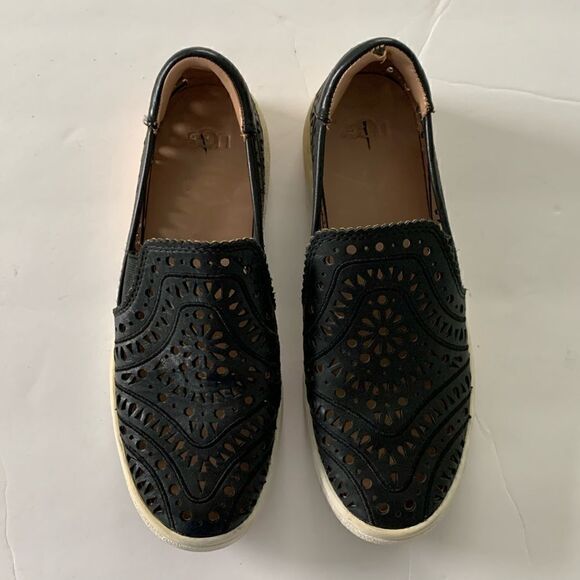 UGG black laser cut out slip on sneakers size 6.5 - Picture 1 of 8